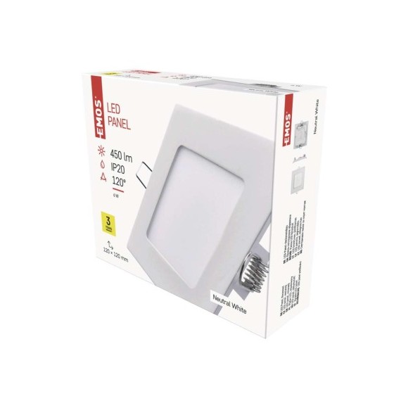 EMOS ZD2122 LED zapustené svietidlo PROFI  | 6W integrovaný LED zdroj | 450lm | 4000K