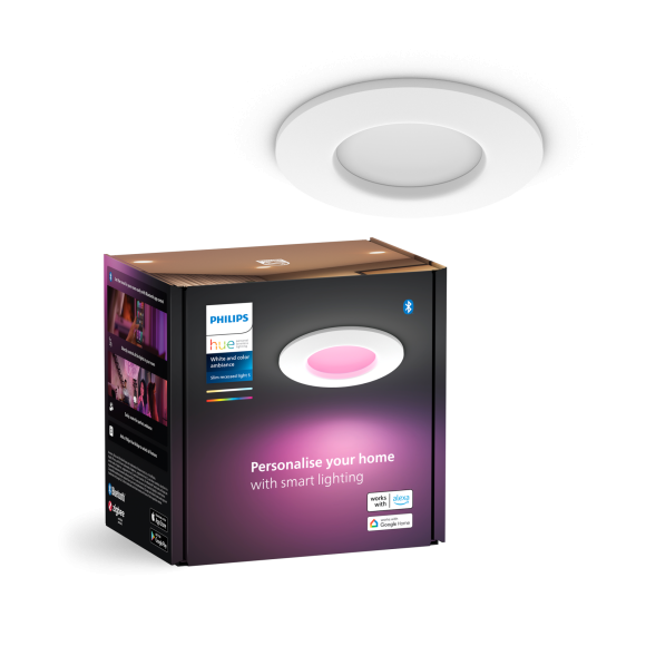 Philips Hue 8720169264090 LED kúpeľňové bodové svietidlo Slim downlight | 8,3W integrovaný LED zdroj | 2200-6500+RGBK