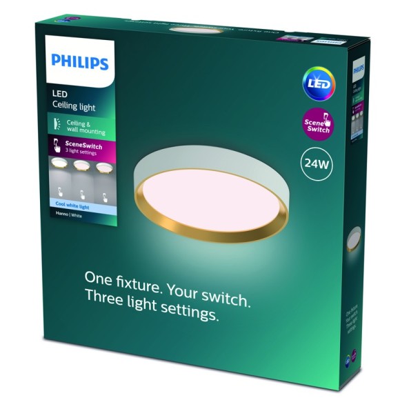 Philips 8720169301399 LED prisadené stropné svietidlo Hanno | 24W integrovaný LED zdroj | 2800lm | 4000K