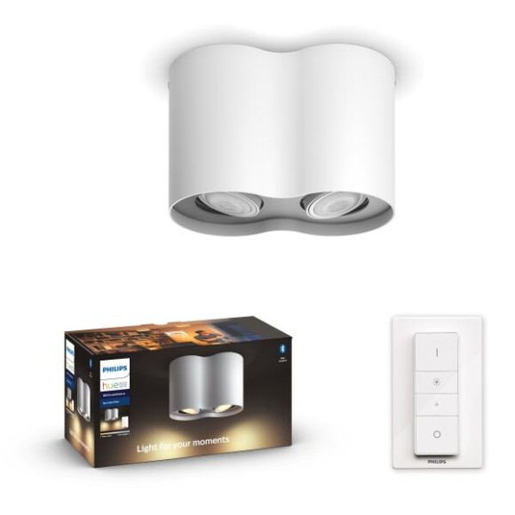 Philips Hue  8720169320178 LED bodové stropné svietidlo Pillar  | 4,2W GU10 | 2x400lm | 2200-6500K