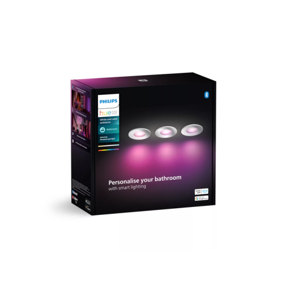 Philips HUE  8720169321014 LED sada bodových svietidiel Xamento  | 3x4,2W GU10 | 3x350lm | 2000-6500K+RGBK