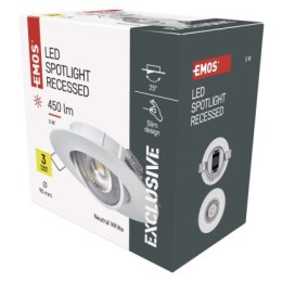 EMOS ZD3122 LED zapustené svietidlo SIMMI  | 5W integrovaný LED zdroj | 450lm | 4000K