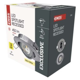 EMOS ZD3221 LED zapustené svietidlo SIMMI  | 5W integrovaný LED zdroj | 450lm | 3000K